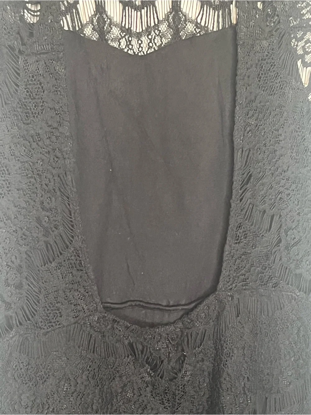 Free People Daydream Elegant Black Lace Mini Dress Sleeveless High Neck Sz M - Picture 9 of 13